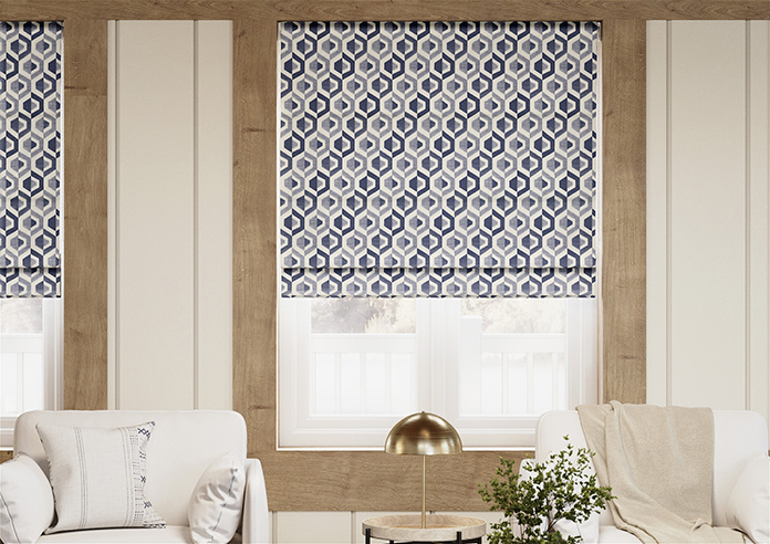 Gusta, Navy - Twist&Fit Roman Blind - Image 3